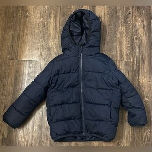 The Children's Place Navy Blue Puffer Jacket Coat Unisex Boys Girls Size 4T Hood